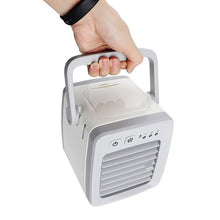 Load image into Gallery viewer, 7 Color Lights Mini Air Conditioner Device Fans USB Portable Air Cooler Humidifiers Table Fan For Home Office Refrigerating
